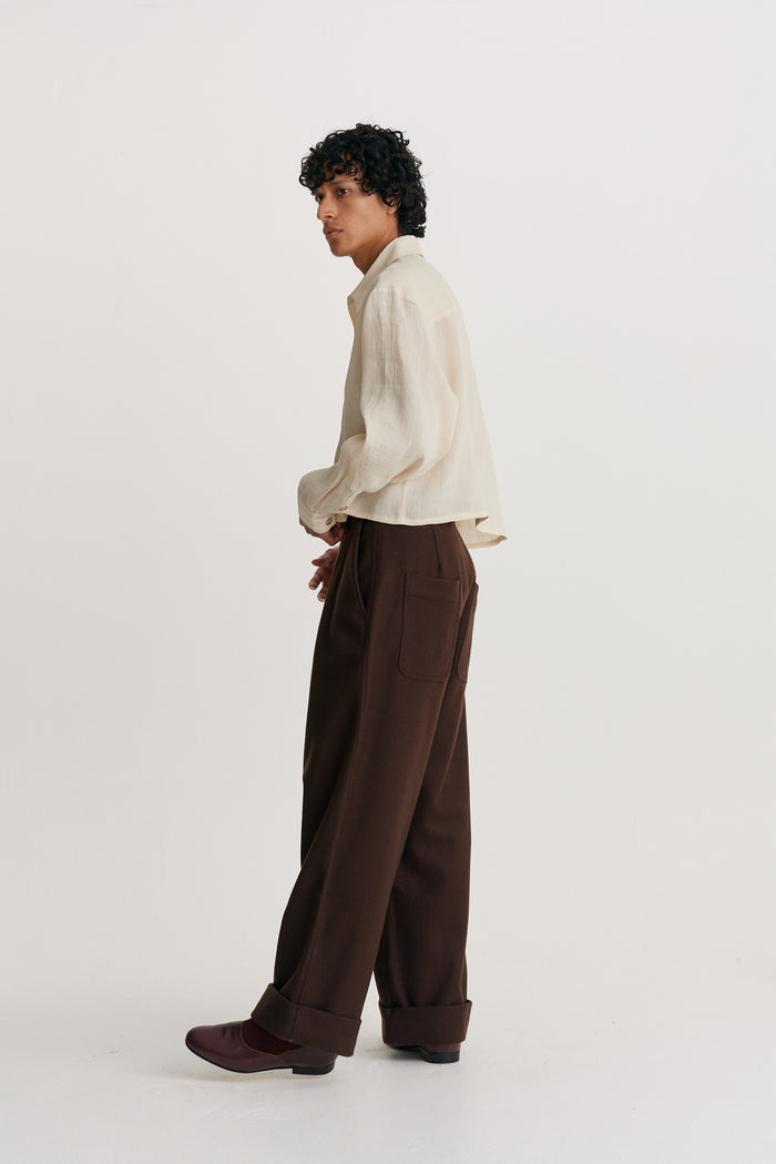 King & Tuckfield Cropped LS Shirt VANILLA