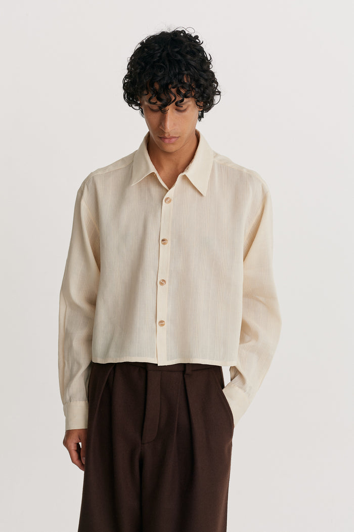 king & tuckfield Cropped LS Shirt VANILLA