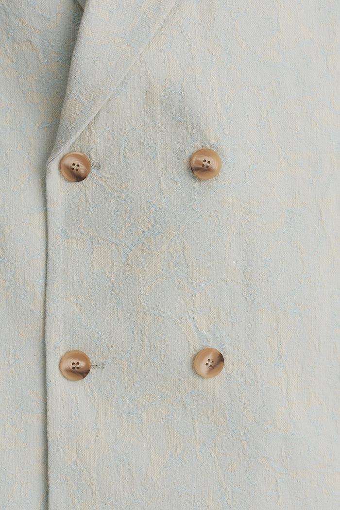 King & Tuckfield Double Breasted Floral Blazer BLUE