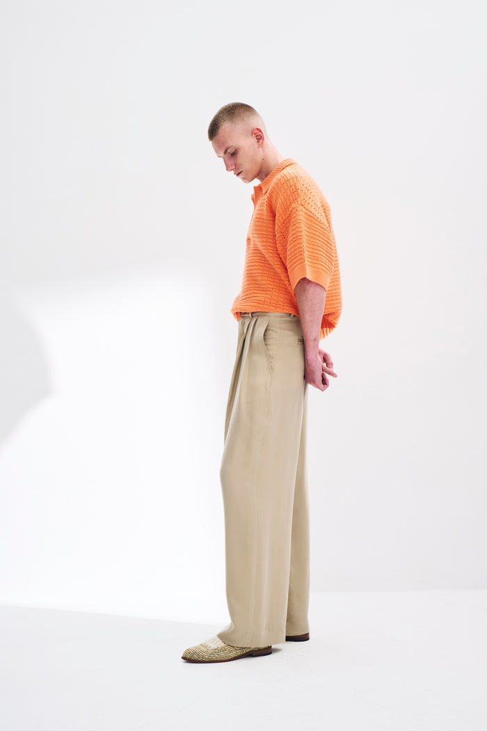 King & Tuckfield Double-Pleat Chino BROWN