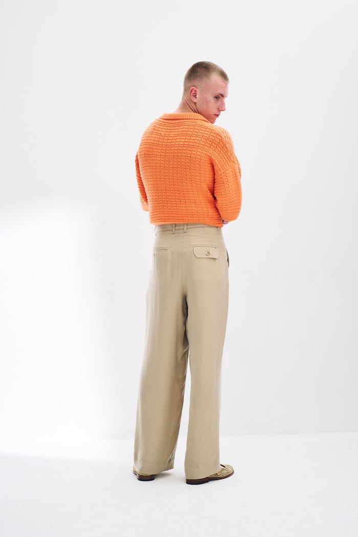 King & Tuckfield Double-Pleat Chino BROWN