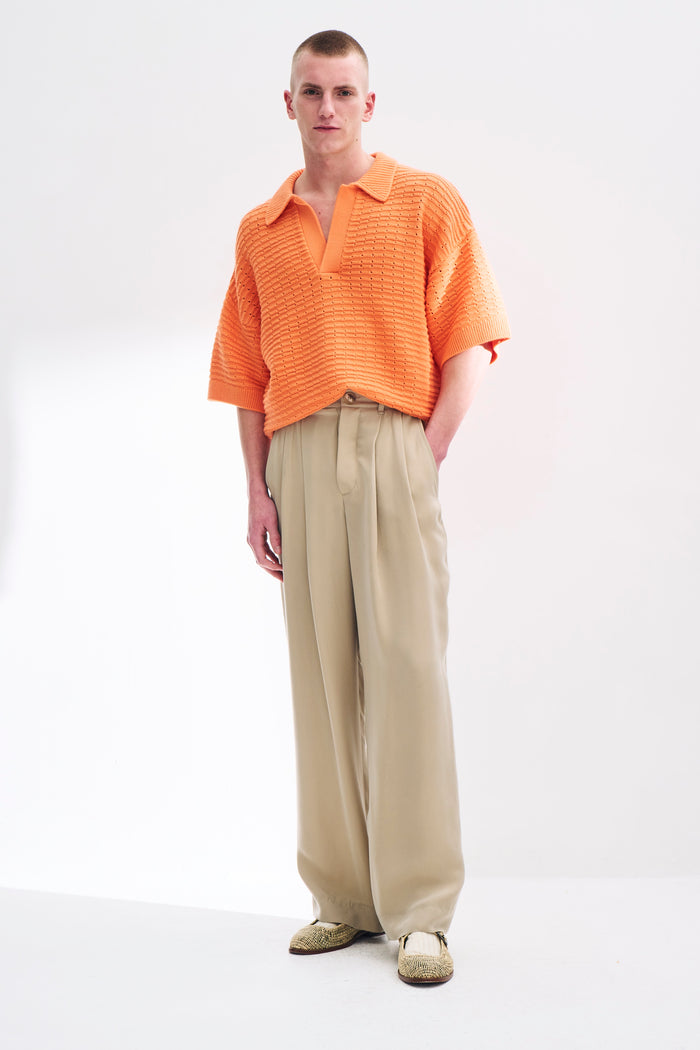 king & tuckfield Double-Pleat Chino BROWN