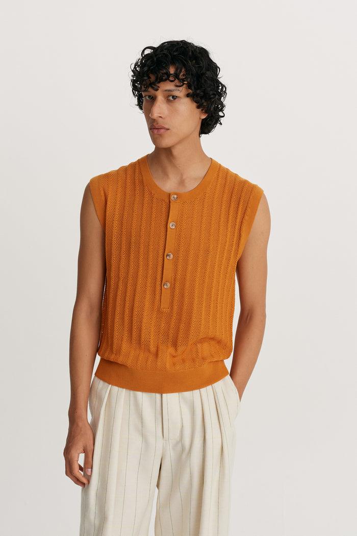 King & Tuckfield Fitted Henley Tank PUMPKIN