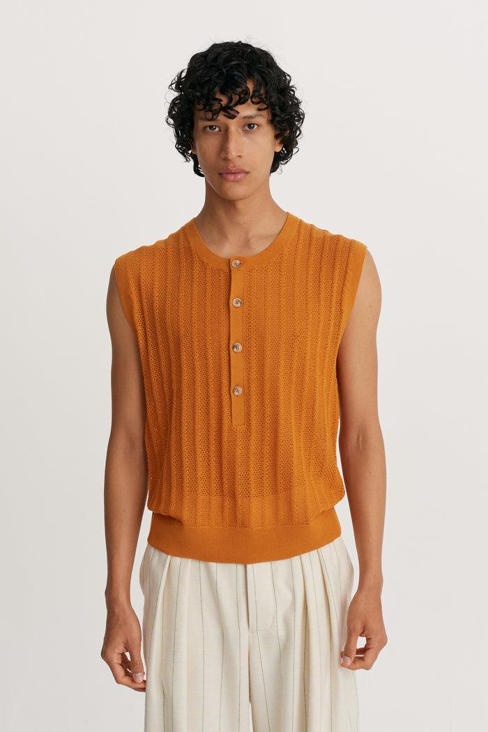 king & tuckfield Fitted Henley Tank PUMPKIN