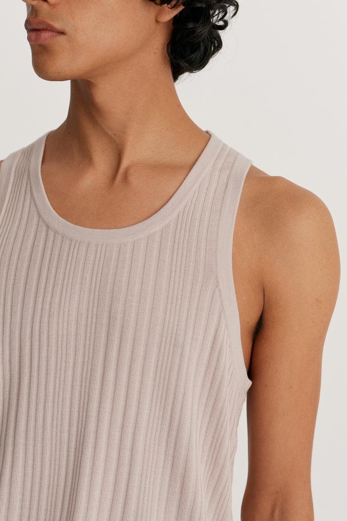 King & Tuckfield Irregular Rib Knitted Vest GREY