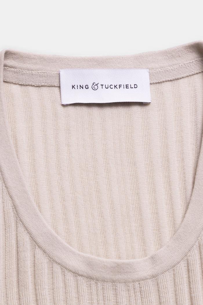 King & Tuckfield Irregular Rib Knitted Vest GREY