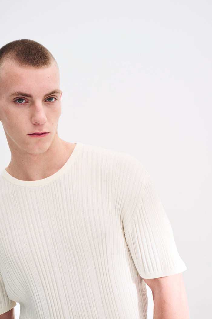 King & Tuckfield Irregular Rib T VANILLA