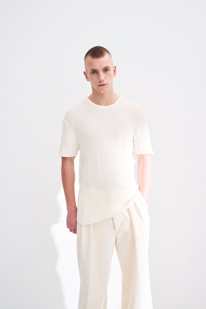 King & Tuckfield Irregular Rib T VANILLA