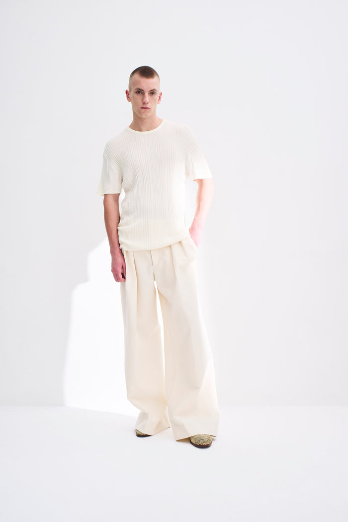 king & tuckfield Irregular Rib T VANILLA