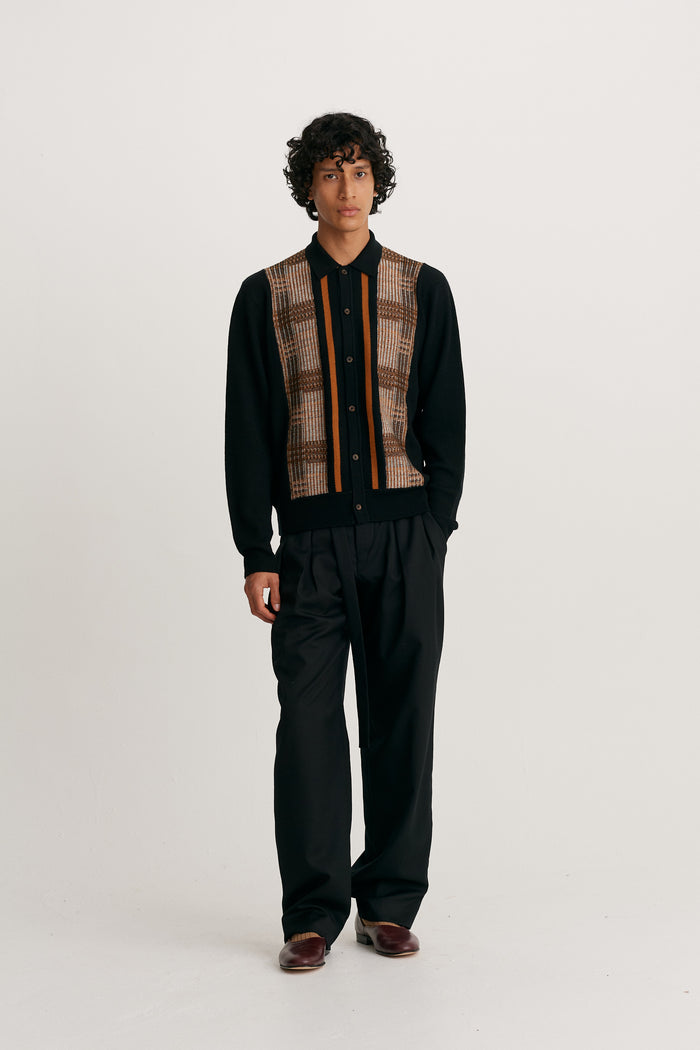 king & tuckfield Knitted Cardigan BLACK