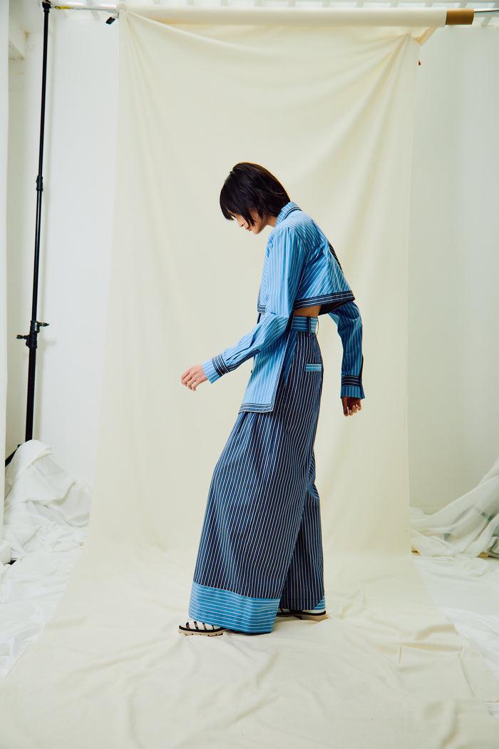 King & Tuckfield LS Backless Shirt BLUE