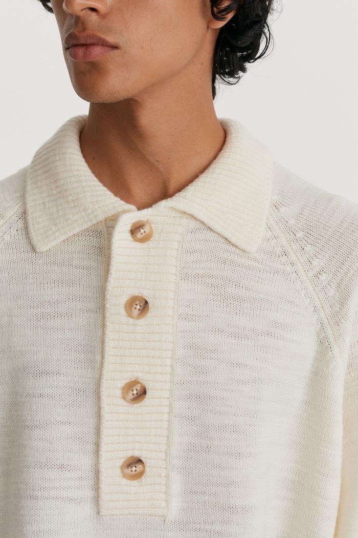 King & Tuckfield Open Neck Sweat ECRU