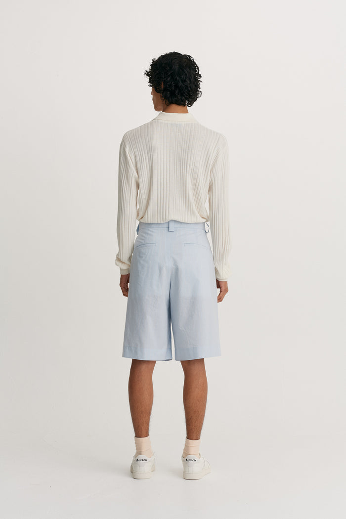 King & Tuckfield Pleated Wide-Leg Short DREAM BLUE