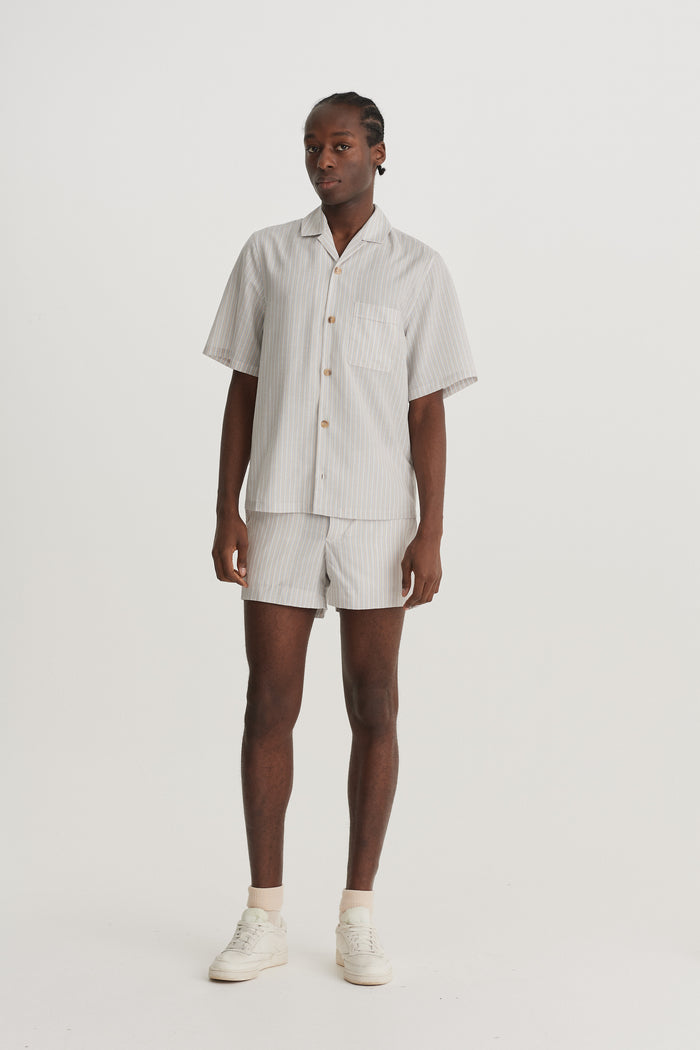 King & Tuckfield Pocket Bowling Shirt BLUE