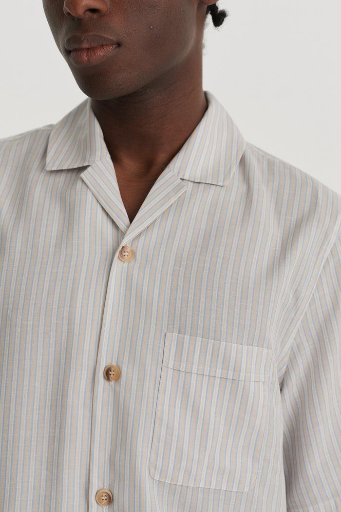 King & Tuckfield Pocket Bowling Shirt BLUE