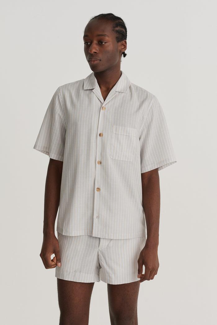 king & tuckfield Pocket Bowling Shirt BLUE