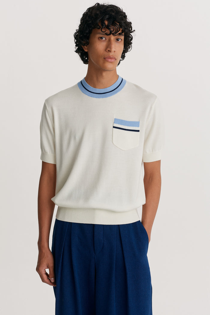 King & Tuckfield Retro T-Shirt ECRU