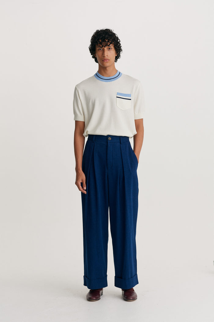 King & Tuckfield Roll Cuff Chino INDIGO