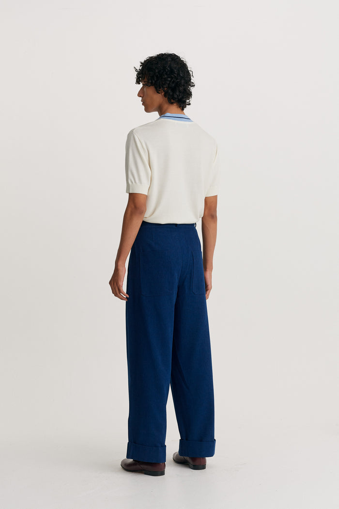 King & Tuckfield Roll Cuff Chino INDIGO