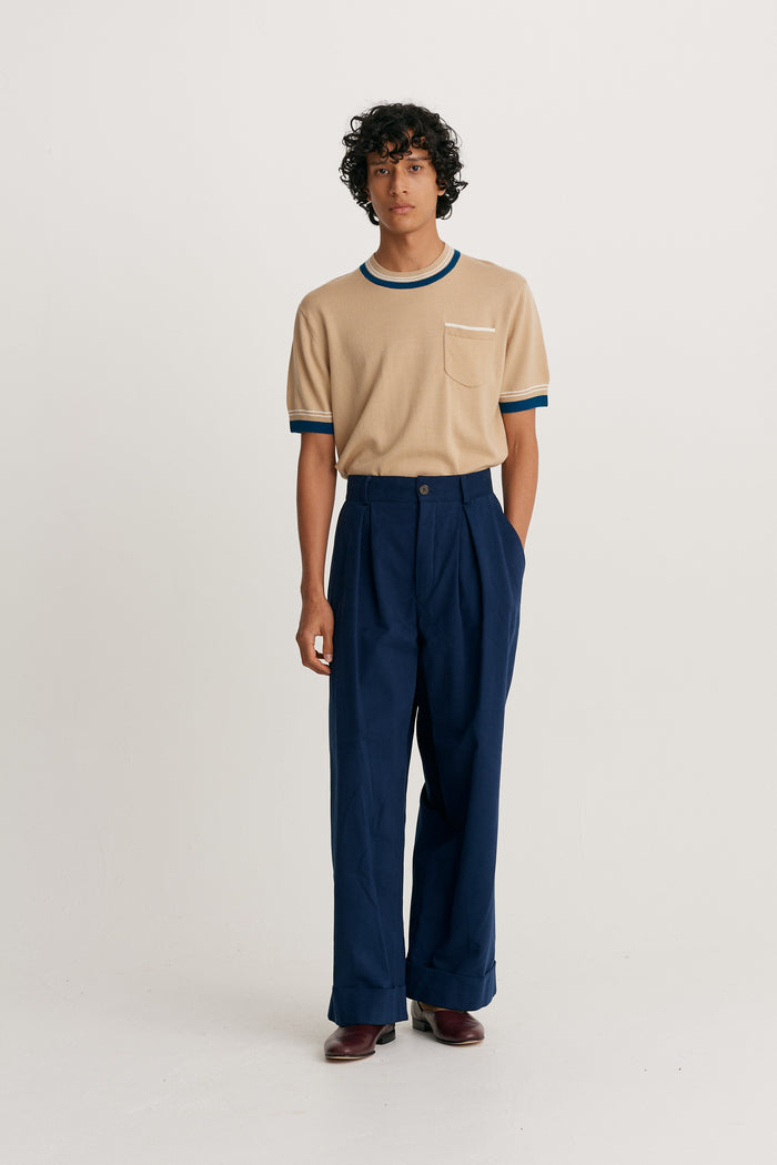 King & Tuckfield Roll Cuff Chino NAVY