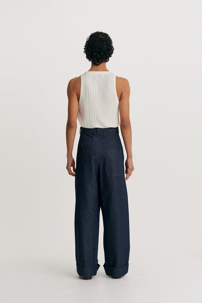 King & Tuckfield Roll Cuff Chino NAVY