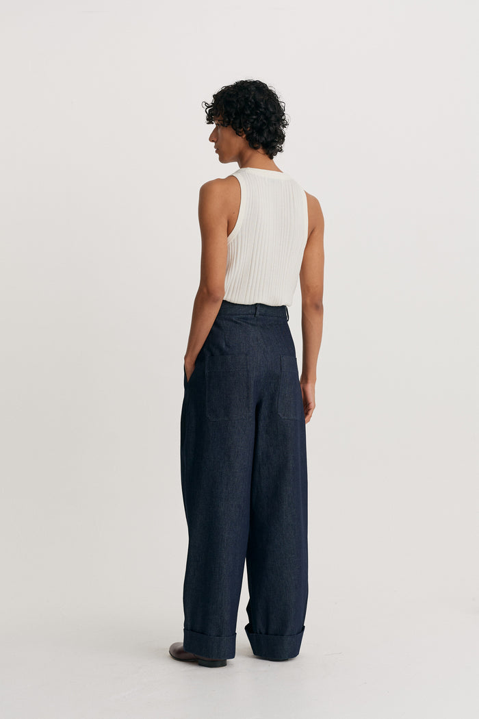 King & Tuckfield Roll Cuff Chino NAVY