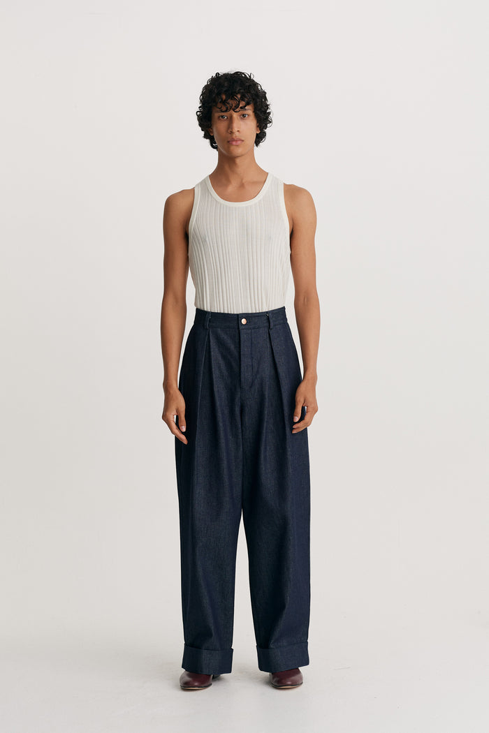 king & tuckfield Roll Cuff Chino NAVY