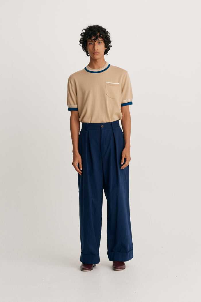 king & tuckfield Roll Cuff Chino NAVY