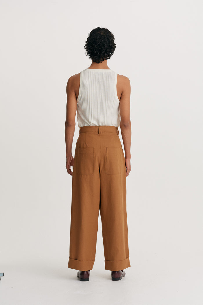 King & Tuckfield Roll Cuff Chino TOFFEE