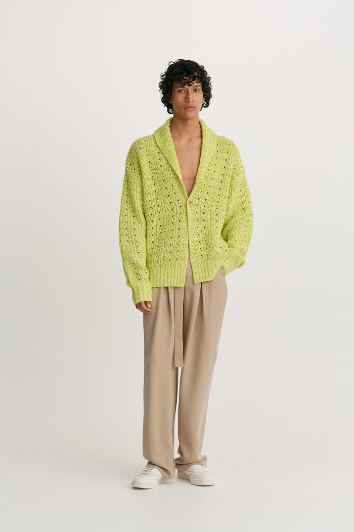 King & Tuckfield Shawl Collar Cardigan YELLOW