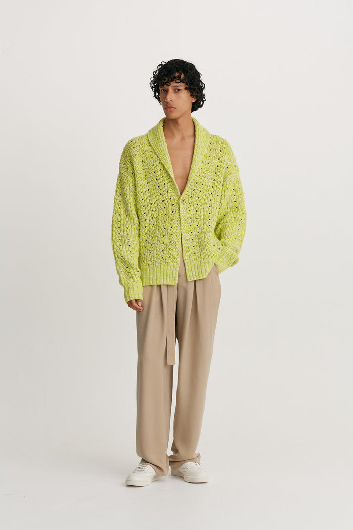 King & Tuckfield Shawl Collar Cardigan YELLOW