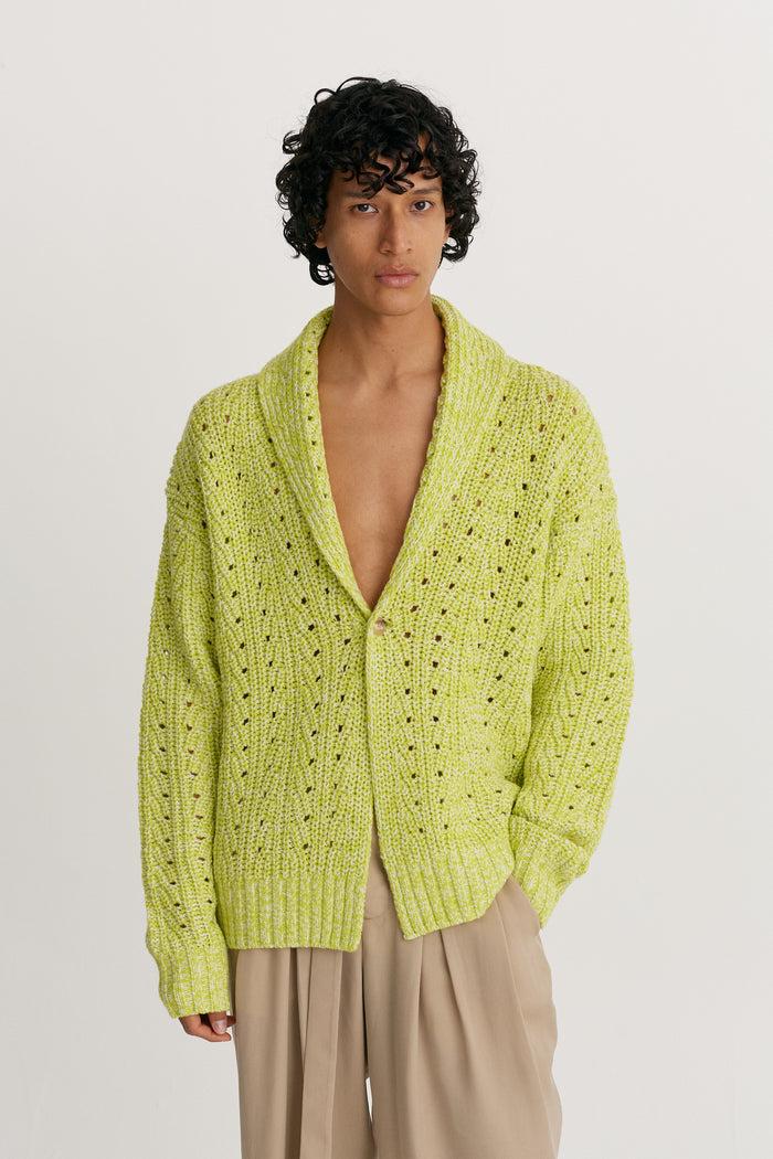 king & tuckfield Shawl Collar Cardigan YELLOW