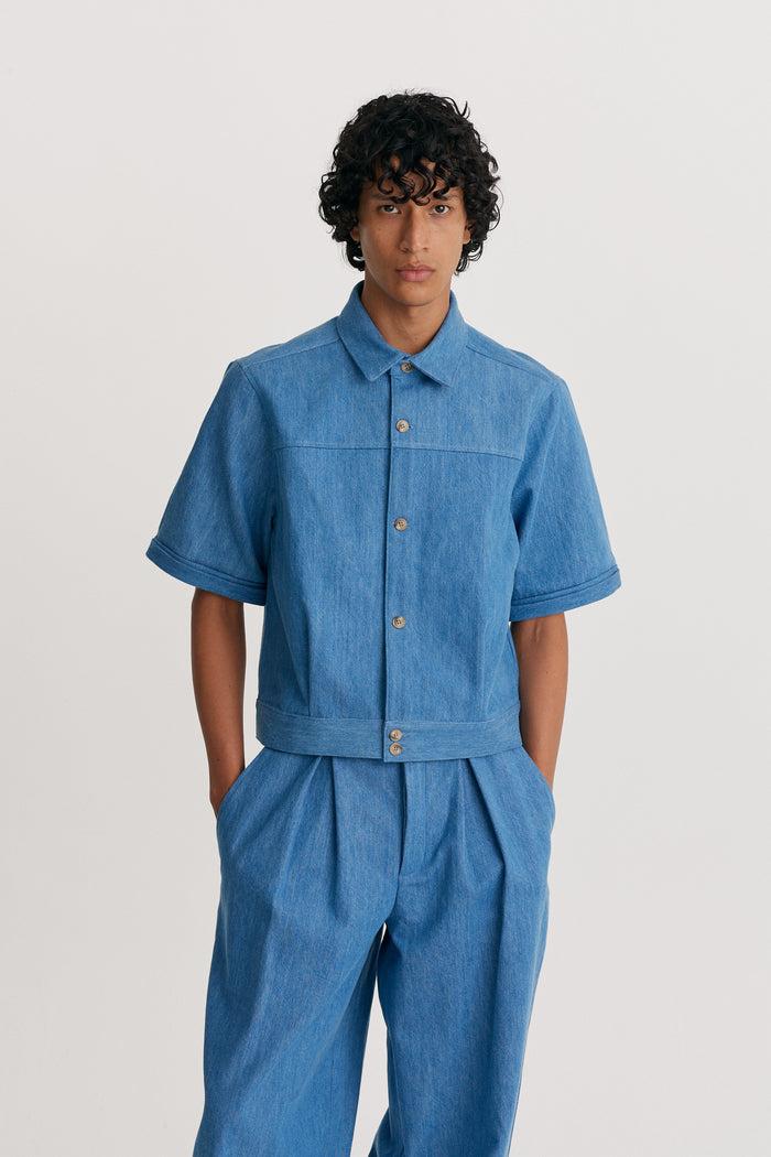 king & tuckfield SS 50's Shirt BLUE