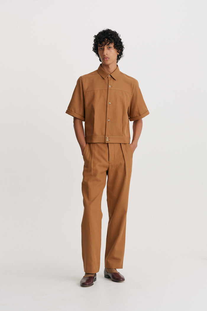 King & Tuckfield SS 50's Shirt BROWN