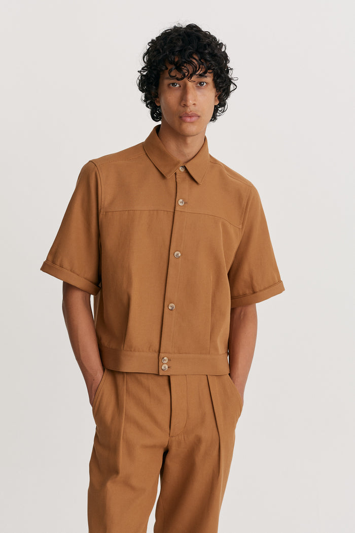 King & Tuckfield SS 50's Shirt BROWN