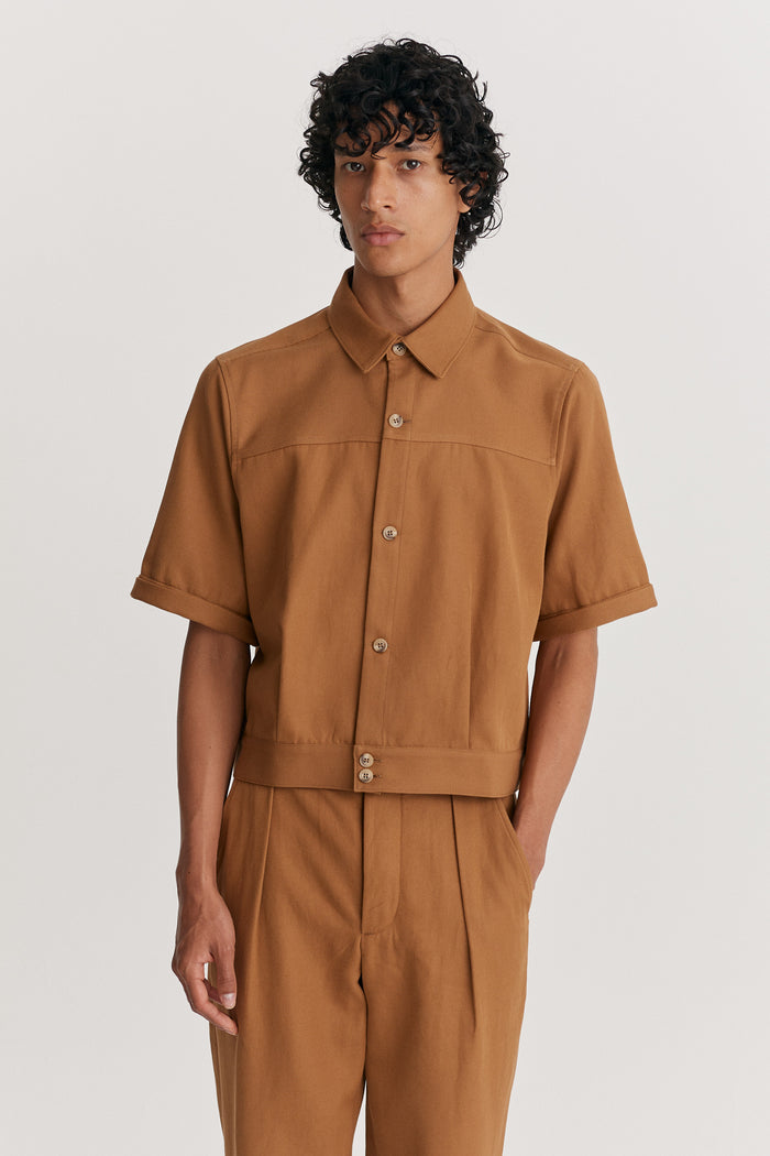 king & tuckfield SS 50's Shirt BROWN