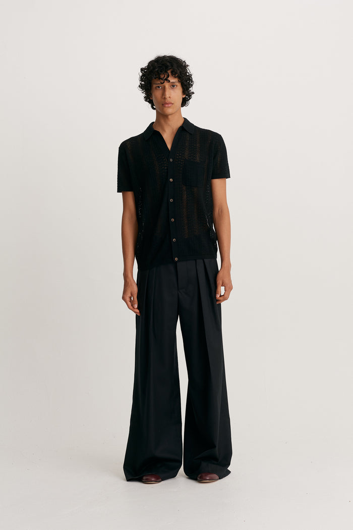 King & Tuckfield SS Fitted Shirt BLACK