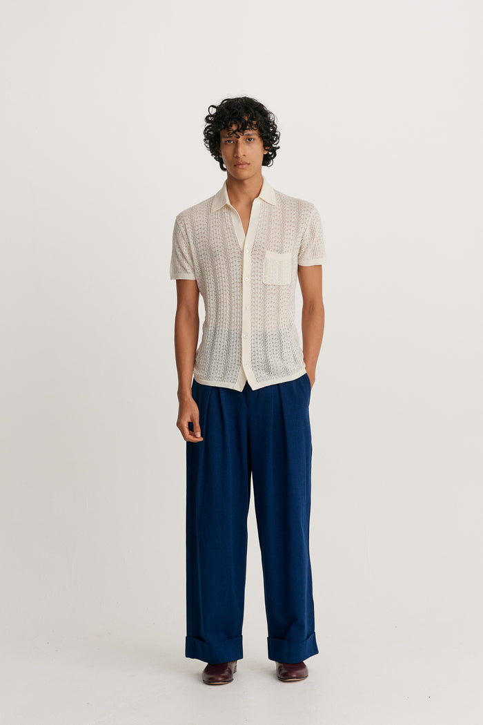 King & Tuckfield SS Fitted Shirt ECRU