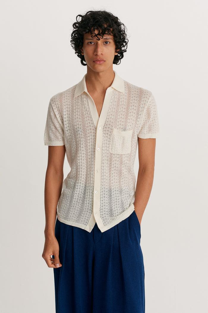 King & Tuckfield SS Fitted Shirt ECRU