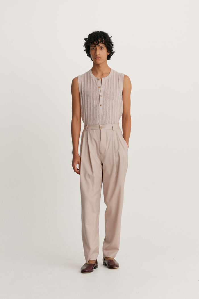 King & Tuckfield Tapered Pleat Trouser GREY