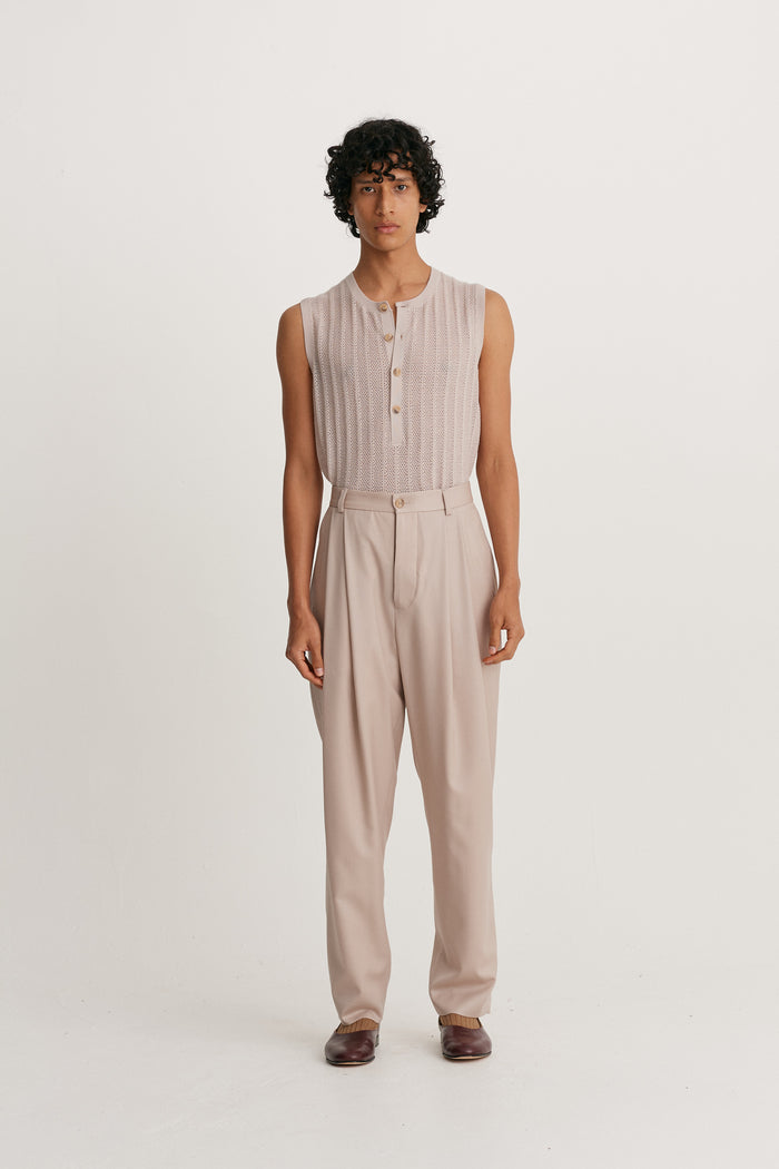 king & tuckfield Tapered Pleat Trouser GREY