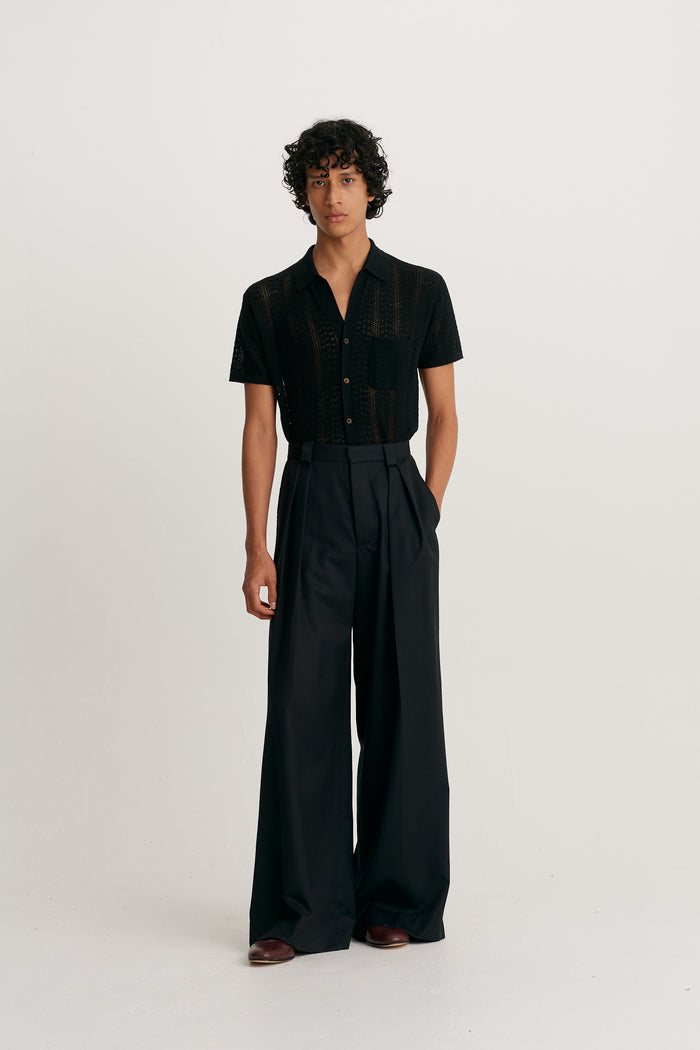 King & Tuckfield Wide Leg Trouser BLACK