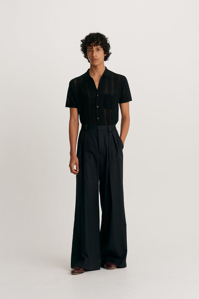 King & Tuckfield Wide Leg Trouser BLACK