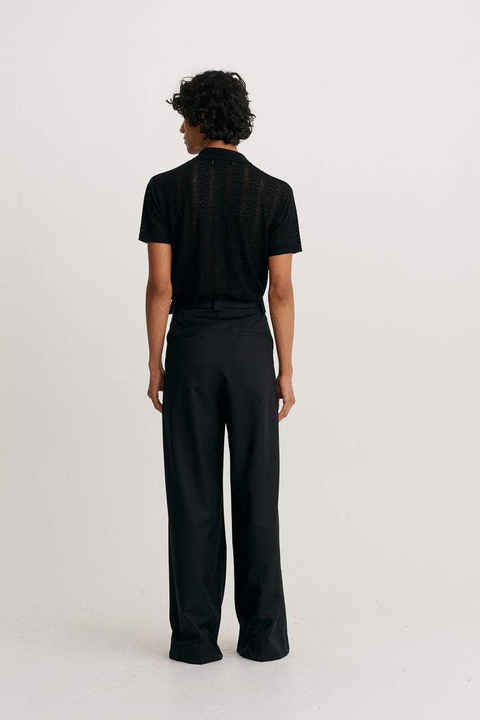 King & Tuckfield Wide Leg Trouser BLACK