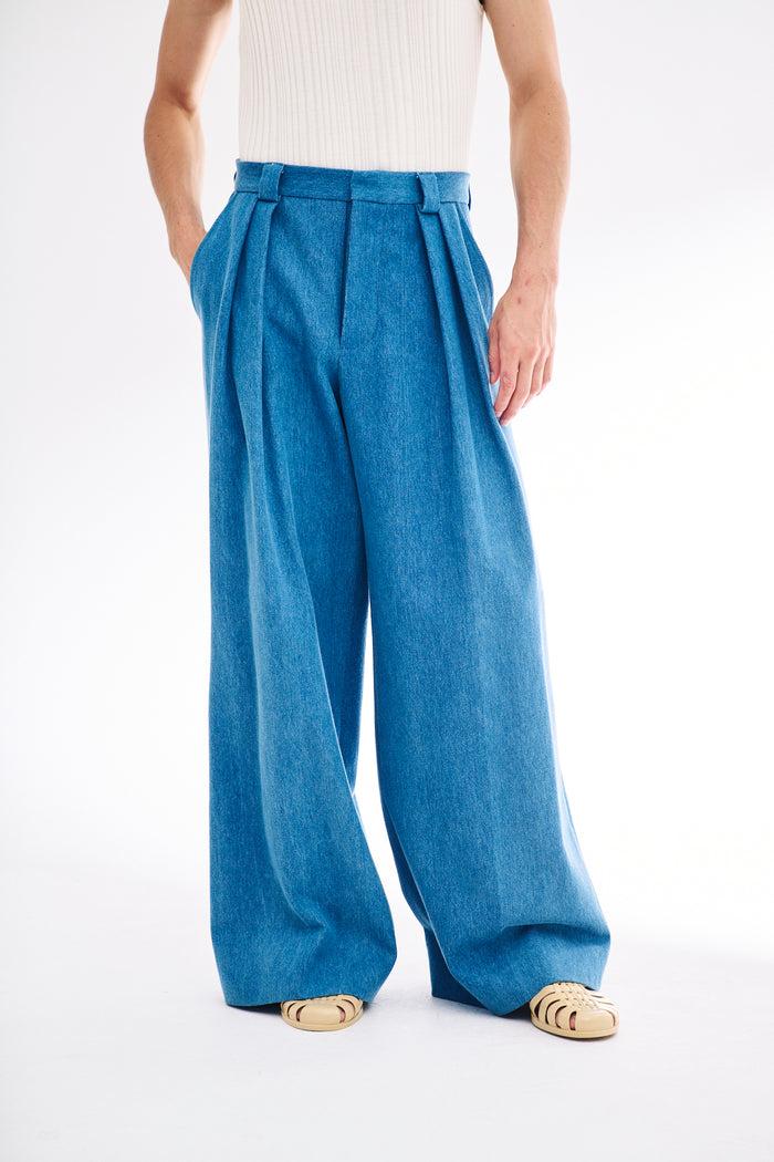 King & Tuckfield Wide Leg Trouser BLUE