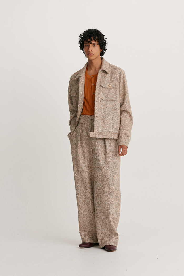 king & tuckfield Wide Leg Trouser BROWN