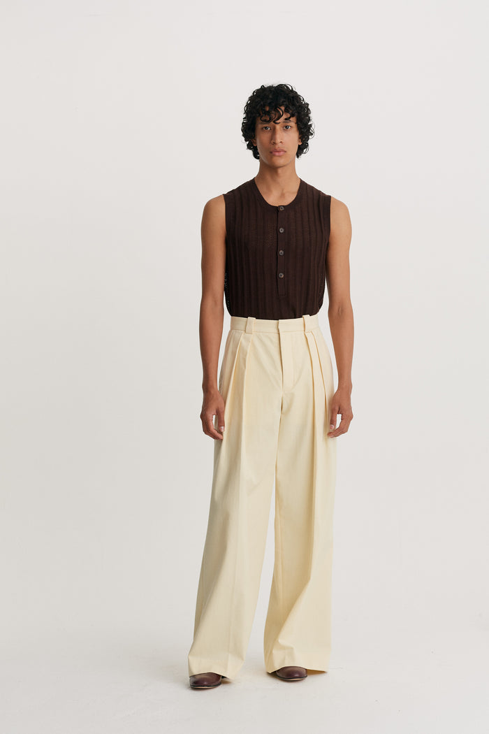 King & Tuckfield Wide Leg Trouser ECRU