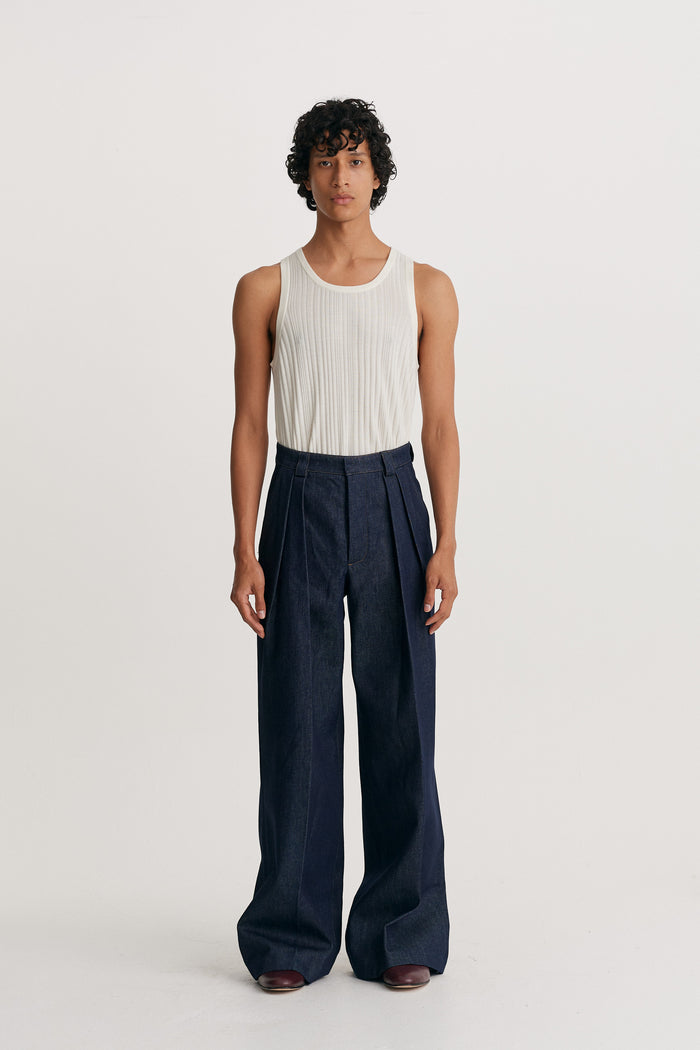 king & tuckfield Wide Leg Trouser NAVY