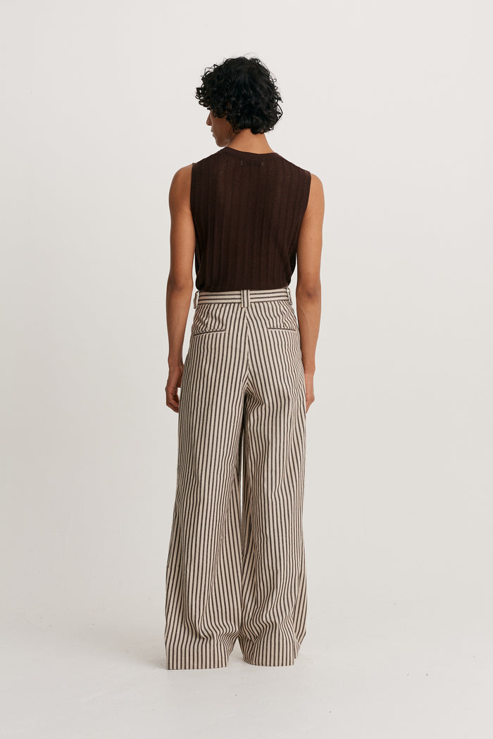 King & Tuckfield Wide Leg Trouser OYSTER