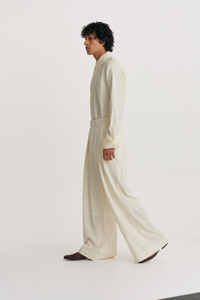 King & Tuckfield Wide Leg Trouser VANILLA
